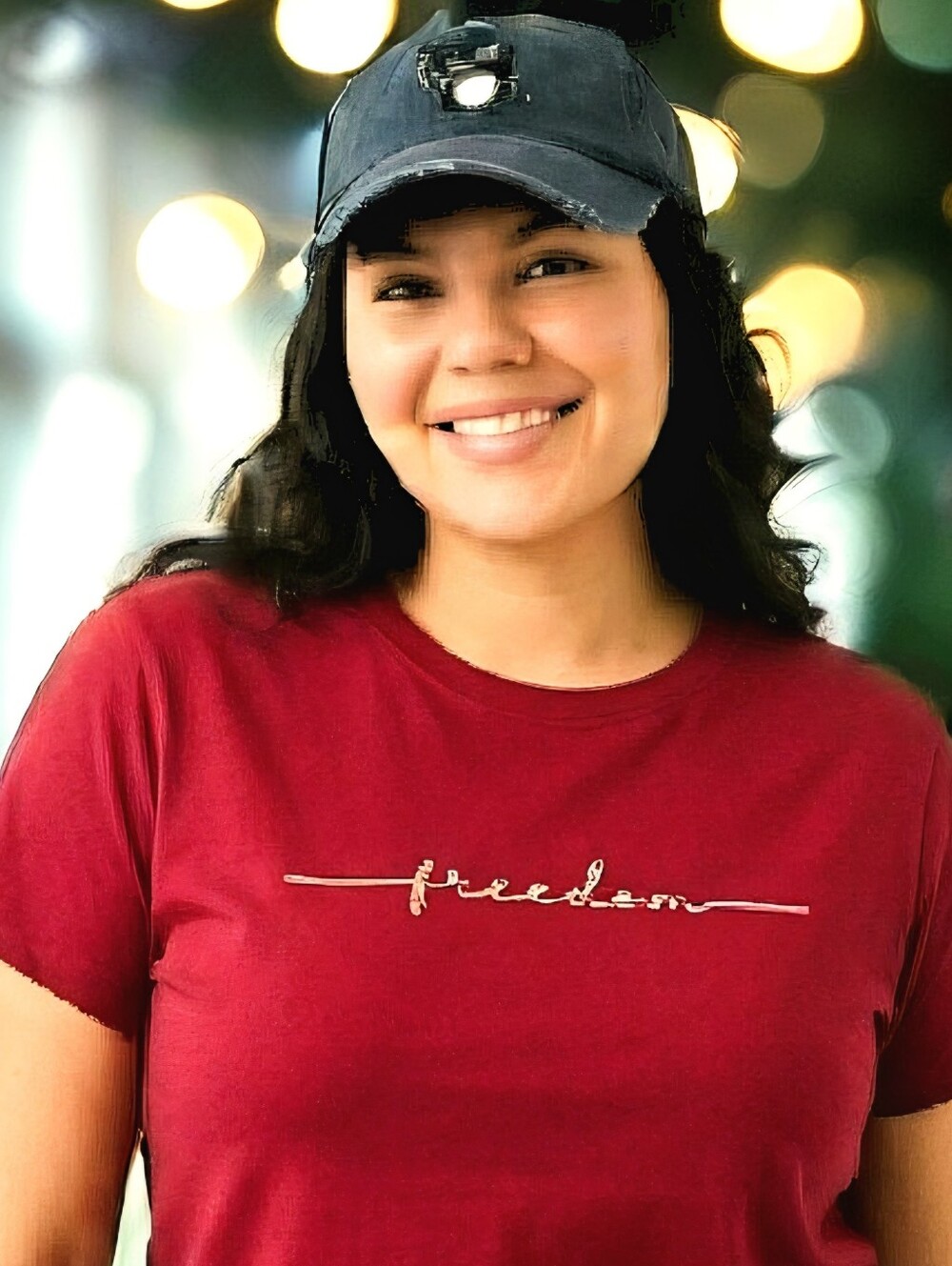 Women's Red 'Freedom' Short Sleeve Graphic Tee